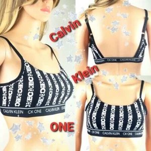 Calvin Klein One DAMEN UNGEFÜTTERTER BRALETTE LOGO SCHWARZ/WEISS Größe M QF5727-003 $ 28 - Bild 1 von 12