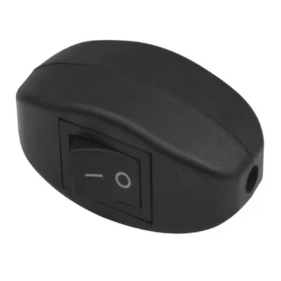 Schnurschalter Kabelschalter Zwischenschalter Wippschalter Schalter Schwarz - Bild 1 von 4