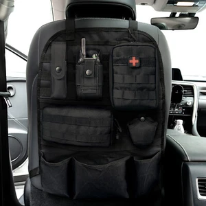 Car Tactical Seat Back Cover Organizer Panel Vehicle MOLLE StorageBag Protector - Picture 1 of 8