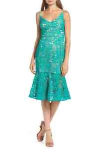COOPER ST 'Sandy shore' flounce hem green lace dress Size 6 Excellent condition
