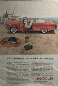 1955 Vintage Lincoln Ad - Look at the Car—and You Know the Man Likes Action - Picture 1 of 2