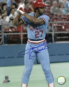 Signed 8x10 LONNIE SMITH St. Louis Cardinals Autographed photo- COA  - Picture 1 of 1