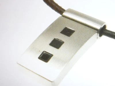 ANHAENGER EDELSTAHL "MENsWORLD" mit schwarzen ELEMENTEN NEU MAGNETSCHMUCK  - Bild 1 von 3