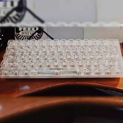 Cool Dark Transparent Mechanical Keyboard White Axis Wireless Bluetooth 3-Moded - Image 1 of 4
