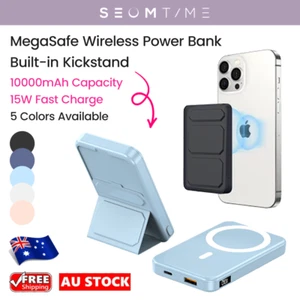 MagSafe Wireless Power Bank 10000mAh Foldable Kickstand iPhone 12/13/14/15 Pro - Picture 1 of 15