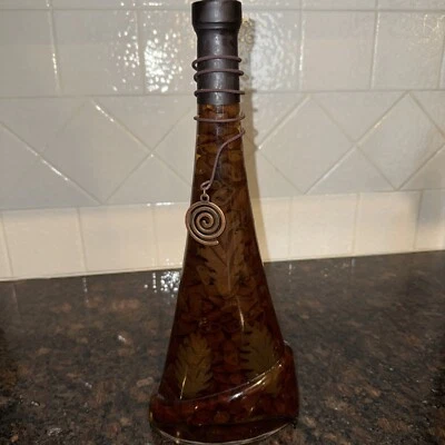 Botella de vidrio con infusión de vinagre de aceite de chile 13,5” de colección decoración de cocina 3,6 lb Foto 1 de 4