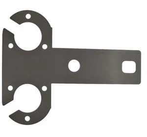 STAINLESS STEEL TOWBAR MOUNTING PLATE WITH CABLE SLOT 7 PIN Double SOCKET - Picture 1 of 3