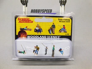 WOODLAND SCENICS A1878 GONE FISHING FIGURES (5) HO SCALE landscape WDS1878 NEW - Picture 1 of 3