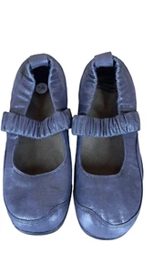 Dansko Chrissy Mary Jane Shoe Silver Metallic Leather Comfort Flats - Picture 1 of 8