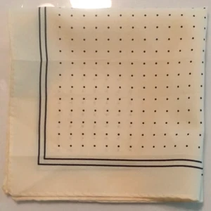 Pañuelo Cuadrado de Bolsillo Amarillo Pálido 12 Pulgadas Amarillo Pálido Azul Marino Pin Dot De Colección - Imagen 1 de 5