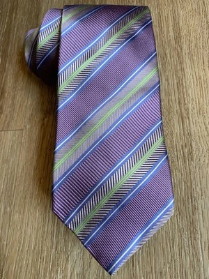 NORDSTROM~100% ITALIAN SILK PURPLE, GREEN,BLUE~NECKTIE~60”X 3.5”~USA~HANDMADE - Image 1 of 4