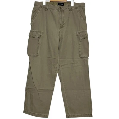 Men’s St. Johns Bay Classic Cargo Pants Khaki Brown Pockets 36 x 30 Gorpcore - Image 1 of 4