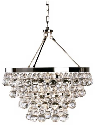 Lámpara de araña antigua de níquel pulido Bling de 20 1/2" de ancho Foto 1 de 2