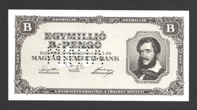 Hungary 1946 B.-Pengo 1.000.000.000.000.000.000 Specimen UNC - Image 1 of 4
