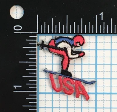 PARCHE CON LOGOTIPO PEQUEÑO PEQUEÑO 1/8" DEL EQUIPO DE ESQUÍ OLÍMPICO EE. UU. ESQUÍ DE COLECCIÓN Foto 1 de 3