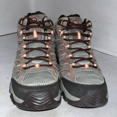 9.5 码- Merrell 女式 Moab 3 Mid WP 棕色 橙色 — 第 1/4 张图片