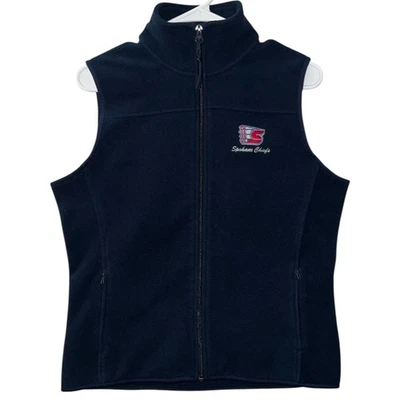 Spokane Chiefs Women's Fleece Vest Full Zip Navy Blue Small Vintage Hockey - Image 1 of 4