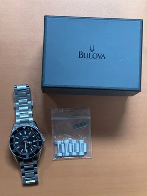 Bulova Marine Star Watch 43mm Black Dial St. Steel 98B203 GREAT USED CONDITION - Image 1 of 4