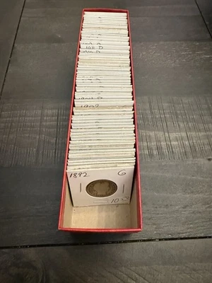 Lote de cuartos de barbería de Estados Unidos rango de fechas 1892-1916 circulados con caja Foto 1 de 4