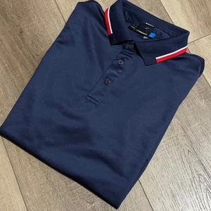 J.LINDEBERG Short Sleeve Golf Polo Men's XL Navy Blue - Picture 1 of 9