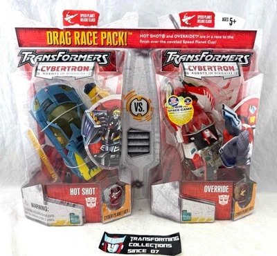 Transformers 2005 Cybertron RID Drag Race Pack Hot Shot vs Override MOSC - Image 1 of 2