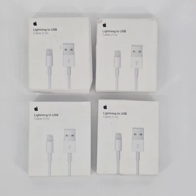 LOTE de 4 cables de carga USB a Lightning originales Apple 1M (3,3') A1480 - USADOS Foto 1 de 4