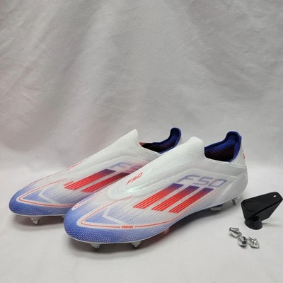 Adidas F50 Elite SG LL Laceless  Soccer Cleats Men Size 11.5 #IF1319 White Blue - Image 1 of 4