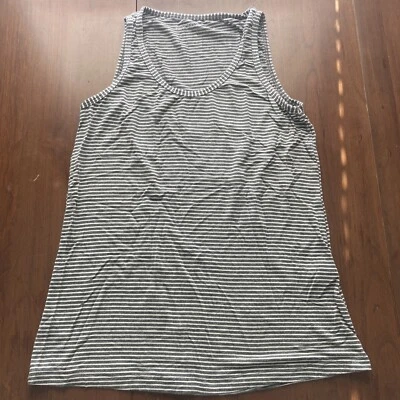 Camiseta sin mangas Beyond Yoga para mujer XS gris a rayas atletismo hecha en EE. UU. ecológica Foto 1 de 4