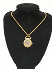 Peers Hardy Gold Tone 1950 Sixpence Watch Necklace Twisted Rope Chain 