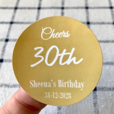 Pegatinas Favor Oro Años 30 40 Años 50 Cumpleaños Boda Bautizo Bautizo Etiquetas Regalo Foto 1 de 4
