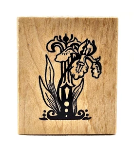 PSX Letter I Iris Botanical Floral Monogram Initial Rubber Stamp F-1108 Vintage - Picture 1 of 2