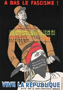 French Communist Party, against General de Gaulle 1951 - laminated poster - Picture 1 of 24