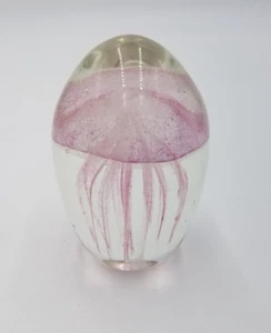 Dynasty Gallery Jellyfish Blown Glass Glow In Dark Paperweight 3 5/8" inches - Picture 1 of 3