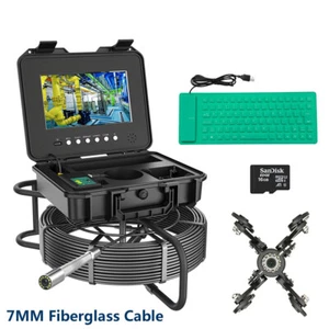 Cámara de inspección de drenaje de alcantarillado de tuberías 7 mm cable medidor contador teclado DVR 16 GB - Imagen 1 de 13