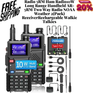 Radio 5RM 10W Ham Radio Long Range AR-5RM Two Way Radio, Walkie Talkies 999CH - Afbeelding 1 van 20