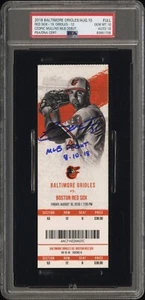 2018 Cedric Mullins MLB Debut Ticket Signed Orioles 8/10/18 PSA 10 Auto 10 Gem - Picture 1 of 2