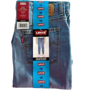 Levi's 720 High-Rise Super Skinny Girl's Jeans Size 16 Blue Light Wash New! - Picture 1 of 10