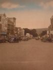 Vintage Postcard Main Street Hornell New York Linen Old Cars  1940's 