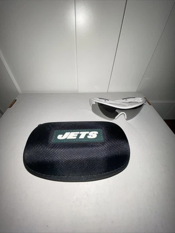 NFL NEW YORK JETS SUNGLASSES CASE HARD SHELL BLACK GLASS CASE + SHADES Cover
