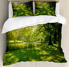 Landscape Duvet Cover Set with Pillow Shams Summer Park Hamburg Print
