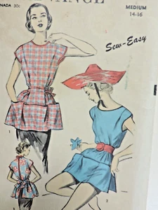 1950s Miss Advance 5998 Pattern Apron Full Medium B: 32-34 Complete - Picture 1 of 7