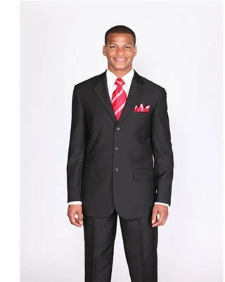 New Men's Basic Suit Single Breasted 3 Button 14 Unique Colors Size 38R~60L - Image 1 of 4