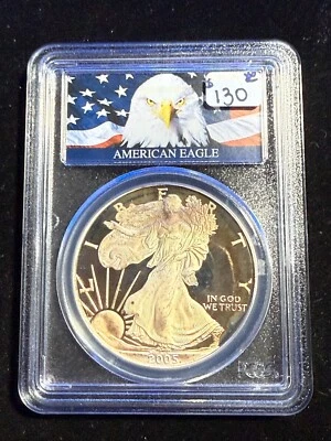 2005 W AMERICAN SILVER EAGLE PCGS PR70DCAM 218 - Image 1 of 4