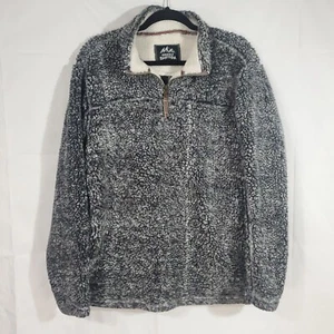 Grizzly Sherpa Jacket Women Medium Grey Teddy Fleece Pullover 1/4 Zip Plush S39 - Picture 1 of 7
