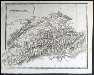 1845 Robert Scott & Archibald Fullarton Antique Map of Switzerland - Picture 1 of 2