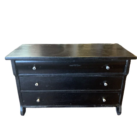 Antique 3 Drawer Dresser Top Jewelry Chest Cover