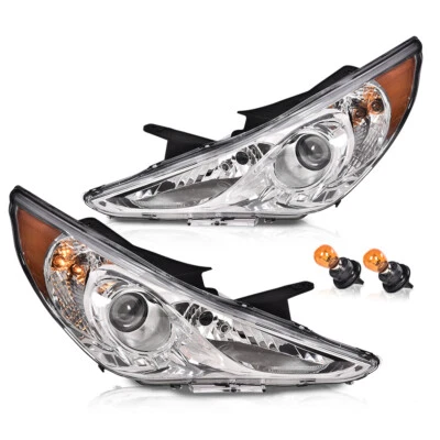 Fit For 2011-2014 Hyundai Sonata Chrome Housing Projector Headlights Assembly Foto 1 de 4