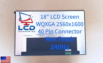 LQ180R1JW01-A Sharp 18" WQXGA QHD+ 240Hz Non-Touch LCD Laptop Screen Panel - Image 1 of 3