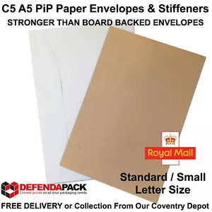 A5 C5 PiP 238mm 162mm PAPER ENVELOPES & STIFFENER CARD INSERT NOT BOARD BACKED - Picture 1 of 1