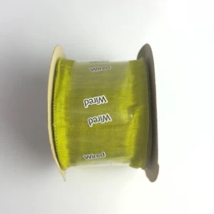 Green Wired Ribbon Spool - 2.5"x25YD - Perfect for Crafting & Decor - Picture 1 of 2